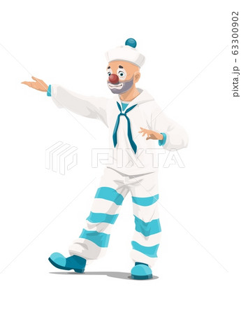 Circus or chapiteau clown with sailor costume Circus or chapiteau clown with sailor costume 63300902
