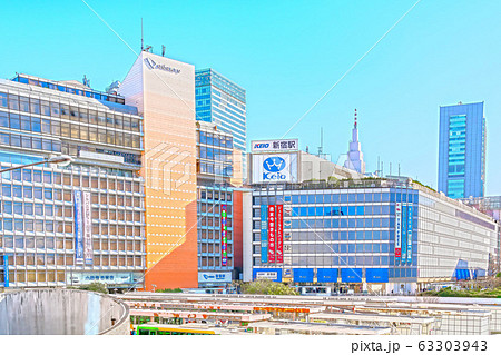 新宿駅前のイラスト素材