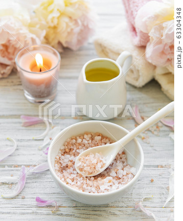 Spa concept with peonies Spa concept with peonies 63304348