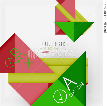 Abstract background, geometric business multicolored paper infographic - triangle frames for text, icons or graphics on light background with copyspace. Vector Illustration For Wallpaper, Banner 63304827