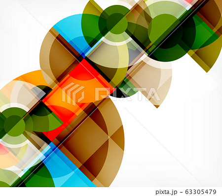 Abstract background, circle and triangle design round shapes overlapping. Geometric trendy template. Vector Illustration For Wallpaper, Banner, Background, Card, Book Illustration, landing page 63305479