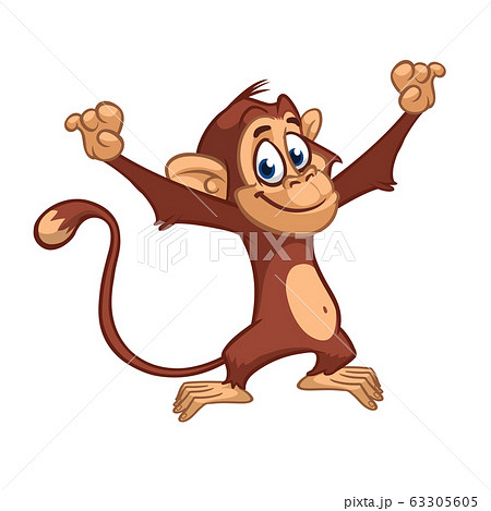Cartoon Monkey Chimpanzee Vector Illustration - Stock Illustration  [63305605] - PIXTA
