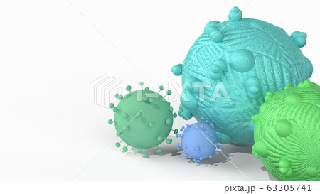 The virus 3d rendering on white background for medical content. 63305741