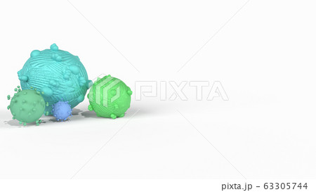 The virus 3d rendering on white background for medical content. 63305744