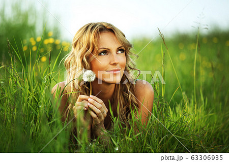 Girl with dandelion i wish Girl with dandelion i wish 63306935