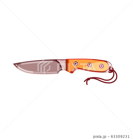 Colorful tourists metal knife. Adventure collection. Isolated background. Vector illustration. 63309231