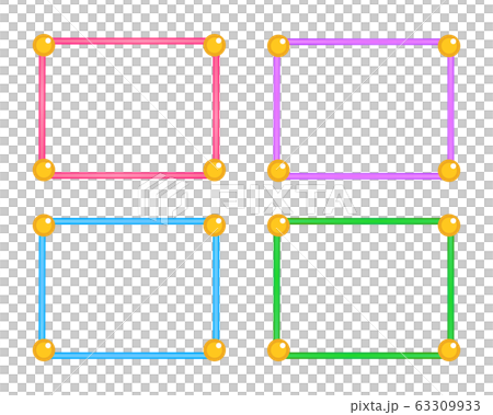 シンプルなワイプ枠・4色セット・ピンク・紫・水色・黄緑 63309933