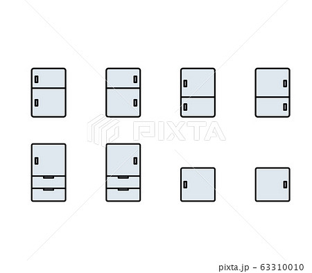 冷蔵庫のアイコン シンプル イラスト ベクターのイラスト素材