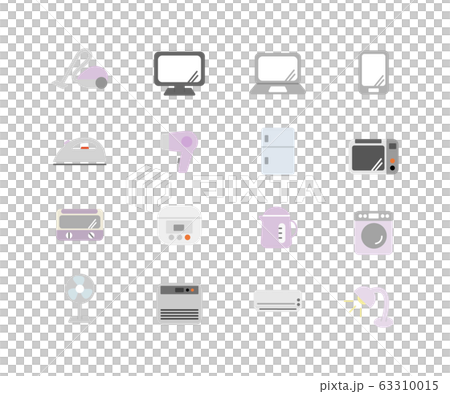 家電のアイコン 一人暮らし ピンク シンプル おしゃれのイラスト素材