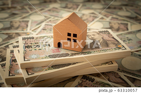 札束　一万円札　お金　大金　キャッシュ　相続税　生前贈与　不動産　住宅ローン 63310057