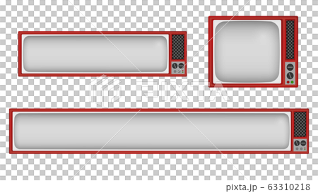 レトロテレビのテロップベース 赤のイラスト素材