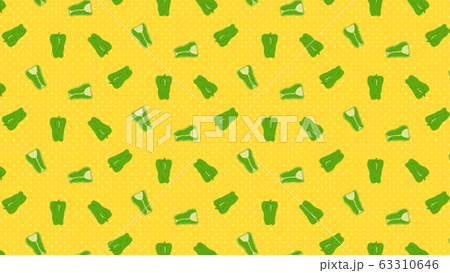 ピーマンのポップな背景ベース 黄色のイラスト素材