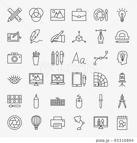 Designer Line Icons Set 63310804