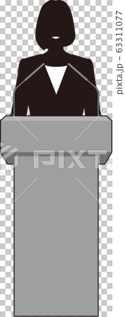 A podium for a woman who speaks 63311077