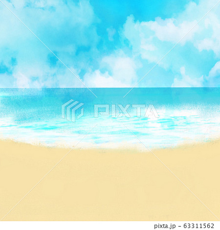 リゾート地 海 夏 青空 光 背景イラストのイラスト素材