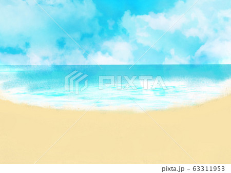 リゾート地 海 夏 青空 光 背景イラストのイラスト素材