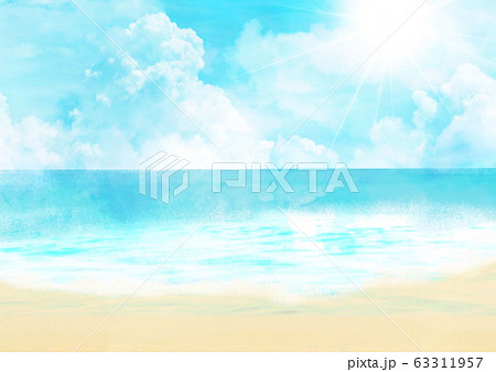 リゾート地 海 夏 青空 光 背景イラストのイラスト素材 63311957 Pixta