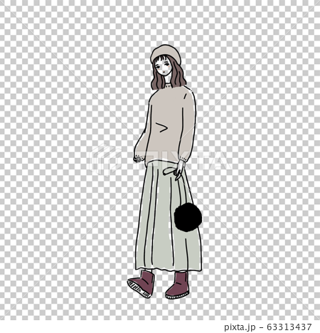 Women In Sweaters And Long Skirts Stock Illustration