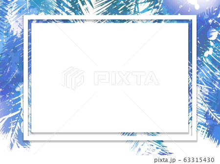 フォトフレーム ヤシの木 リゾート地 夏 背景イラストのイラスト素材