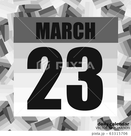 March 23 icon. For planning important day. Banner for holidays and special days. March twenty third. 63315706