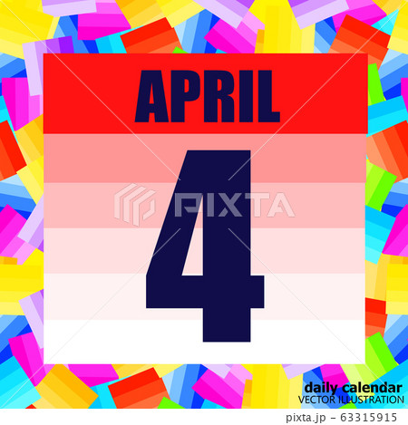 April 4 icon. For planning important day. Banner for holidays and special days. Fourth of april. 63315915