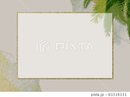 フォトフレーム ヤシの木 リゾート地 夏 背景イラストのイラスト素材