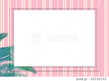 フォトフレーム　ヤシの木　リゾート地　夏　背景イラスト 63316143