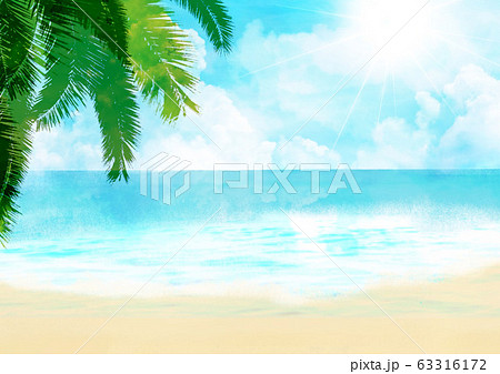 度假村海夏天藍藍的天空光背景圖 插圖素材 圖庫