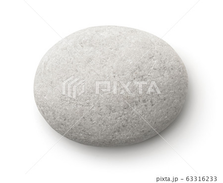 Top view of flat white pebble 63316233