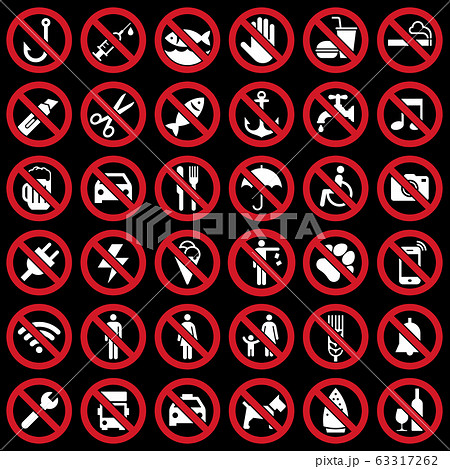 Set of prohibited sign 63317262