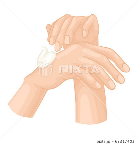Rubbing Hands with Soap for Washing and Cleansing Vector Illustration 63317403