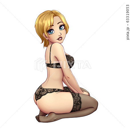 Blonde Teen Bikini Anal - Beautiful cartoon girl in lingerie. Blonde hair, - Stock Illustration  [63319053] - PIXTA