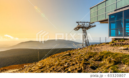 Cableway station on Snezka summit in Giant Mountains, Krkonose National Park, Czech Republic Cableway station on Snezka summit in Giant Mountains, Krkonose National Park, Czech Republic 63320807
