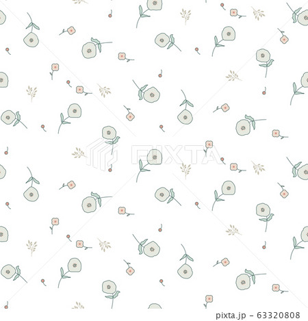 Floral seamless pattern with tiny flowers. Vector white background. Floral seamless pattern with tiny flowers. Vector white background. 63320808