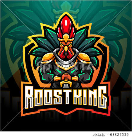 Rooster king esport mascot logo design 63322536