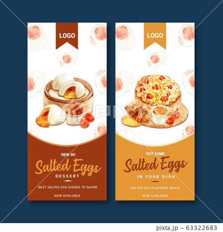 Salted egg flyer design with steamed bun, 63322683