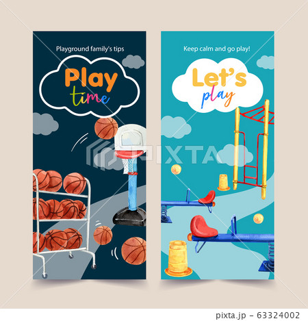 Playground flyer design with watercolor 63324002