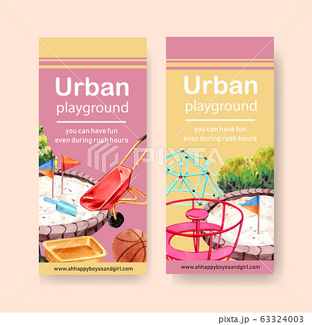 Playground flyer design with wheelbarrow, 63324003