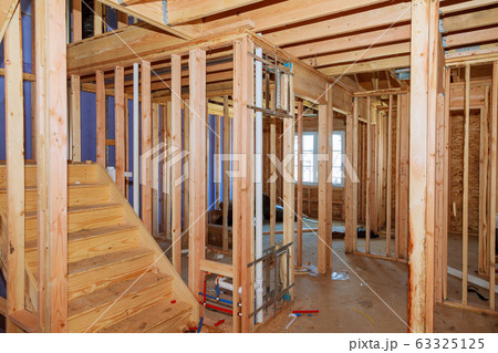 Framing beam of new house under construction home 63325125