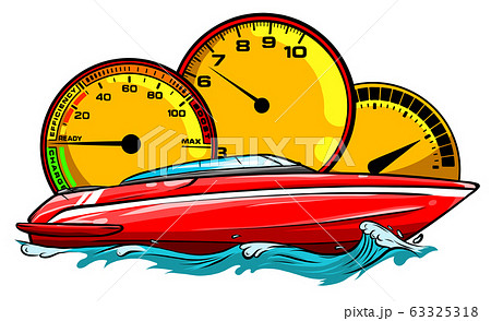 Racing boat. Top view. Vector illustration. Applique with realistic shadows. Racing boat. Top view. Vector illustration. Applique with realistic shadows. 63325318