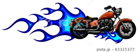motorcycle with fire and flames vector illustration motorcycle with fire and flames vector illustration 63325377