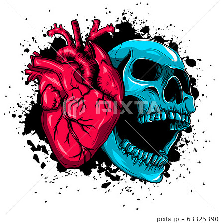 Human Heart Icon In Cartoon Style Real Disease のイラスト素材