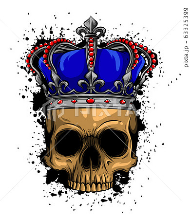 King Of Death Portrait Of A Skull With A Crownのイラスト素材