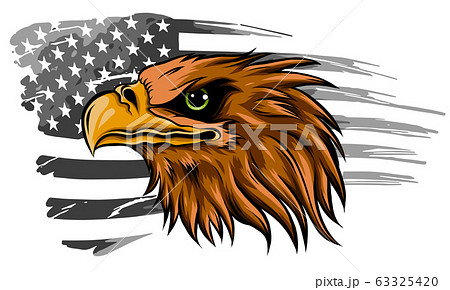 American Eagle Against Usa Flag Background Vectorのイラスト素材