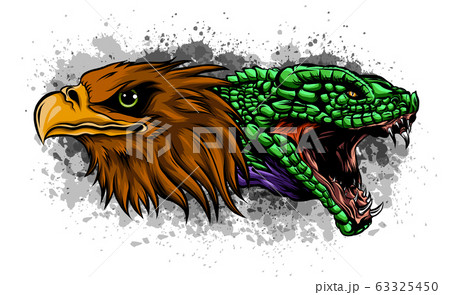 Eagle and Snake. Tattoo vector illustration design 63325450