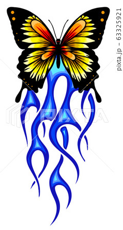 Abstract Tattoo A Magic Butterfly Vector のイラスト素材