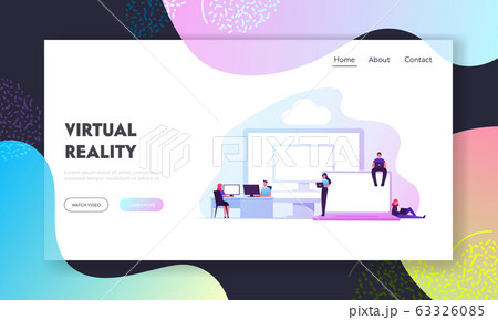 Virtual Machines, Vms Technology Landing Page Template. Characters Use Pc Software Provide Functionality 63326085