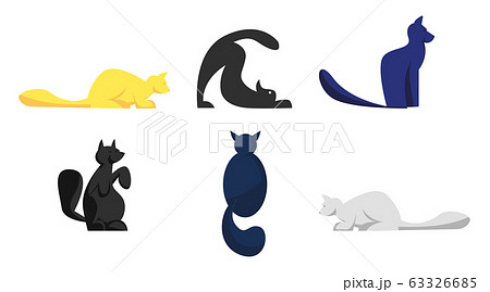 Set of Cute Cats of Different Breeds Isolated on White Background. Pets, Group of Animals in Various Poses Sleeping Set of Cute Cats of Different Breeds Isolated on White Background. Pets, Group of Animals in Various Poses Sleeping 63326685