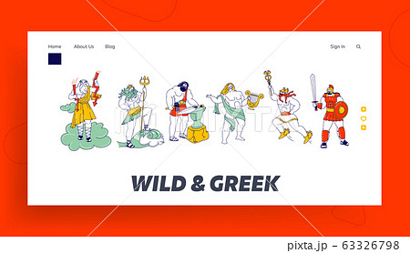 Pantheon Greece Ancient Olympic Gods Characters のイラスト素材