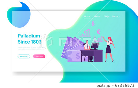 Broker Service Pc Application Landing Page Template. Business People Characters Traders Working on Computer Sell Buy Currency, Palladium, Bonds and Metals on Stock Market. Cartoon Vector Illustration Broker Service Pc Application Landing Page Template. Business People Characters Traders Working on Computer Sell Buy Currency, Palladium, Bonds and Metals on Stock Market. Cartoon Vector Illustration 63326973